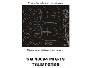 Montex Mini Mask SM48094 MiG-19 Trumpeter 1/48