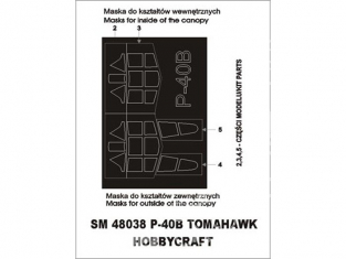 Montex Mini Mask SM48038 P-40B Tomahawk Hobbycraft 1/48