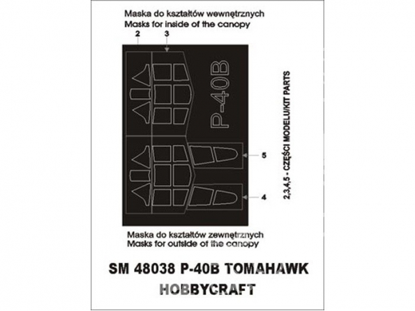 Montex Mini Mask SM48038 P-40B Tomahawk Hobbycraft 1/48