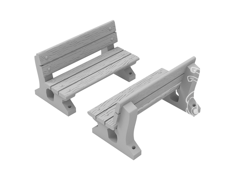 Green Stuff 12869 Bancs en bois 1:48