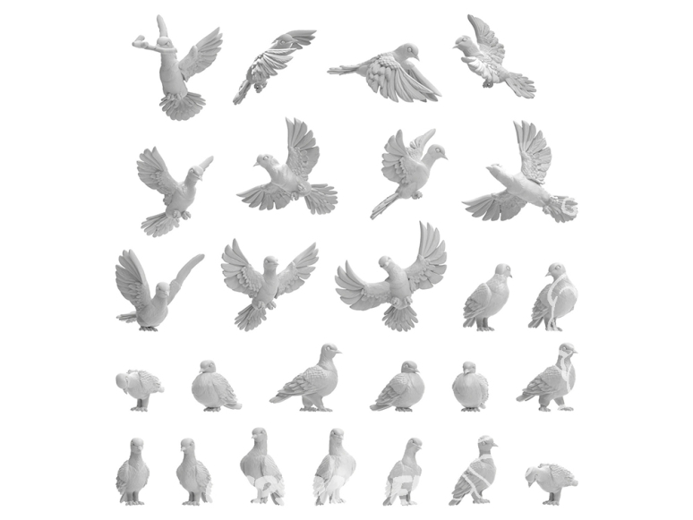 Green Stuff 13642 Pigeons 1/35 1/48