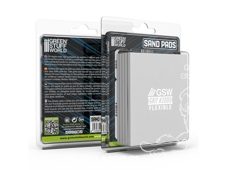Green Stuff 13613 Tampons de ponçage flexibles Grain 2000