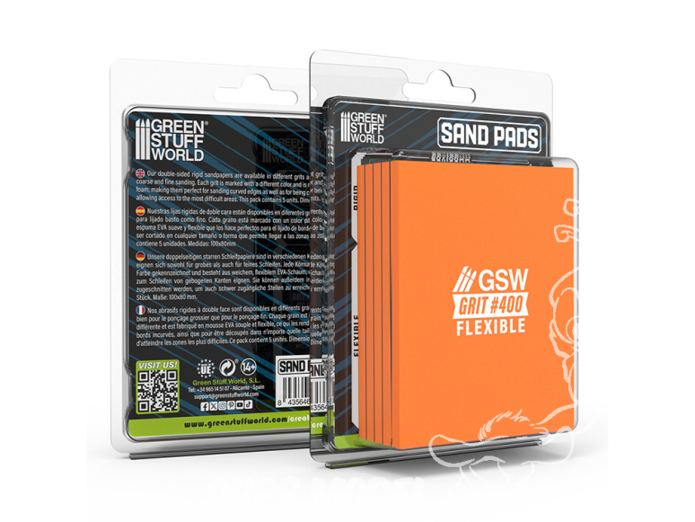 Green Stuff 13609 Tampons de ponçage flexibles Grain 400