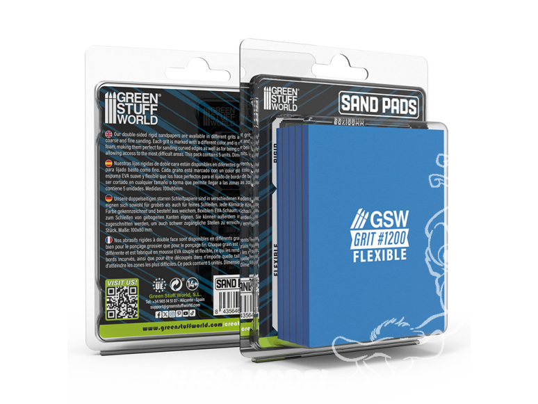 Green Stuff 13612 Tampons de ponçage flexibles Grain 1200