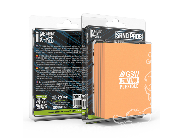 Green Stuff 13607 Tampons de ponçage flexibles Grain 180