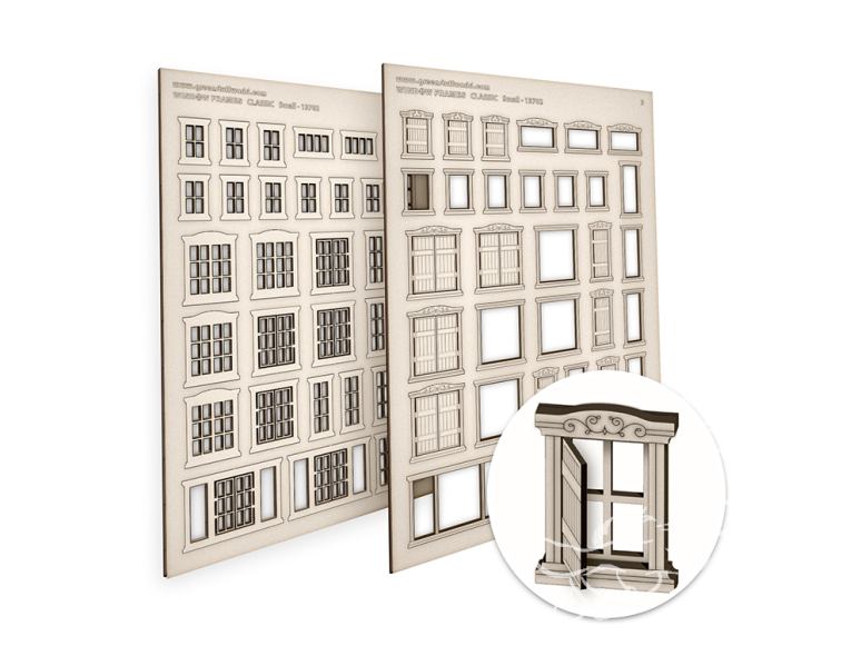 Green Stuff 13702 Fenêtres maquette classiques Petites 1/35 1/48