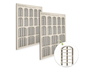 Green Stuff 13710 Fenêtres Industrielles arquées Petites (type 2) 1/35 1/48