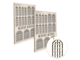 Green Stuff 13708 Fenêtres Industrielles arquées Petites 1/35 1/48