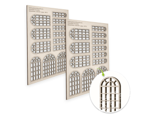 Green Stuff 13707 Fenêtres Industrielles arquées Grandes 1/35 1/48