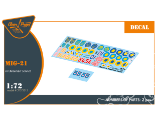 Clear Prop CPD72012 Decalques Mig-21 en service Ukrainien pour kits tous 1/72
