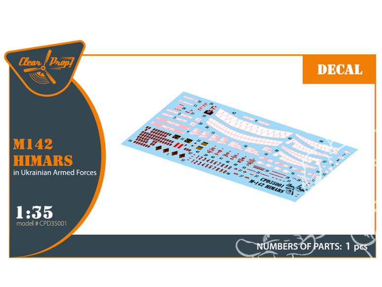 Clear Prop CPD35001 Decalques M142 Himars forces Ukrainienne pour kits tous 1/72