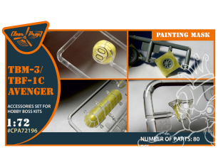 Clear Prop CPA72196 Masque de peinture TBM-3/TBF-1C Avenger sur papier kabuki jaune pour kits HB 1/72