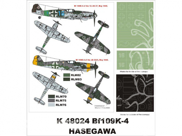 Montex Super Mask K48024 Messerschmitt Bf 109K-4 Hasegawa 1/48