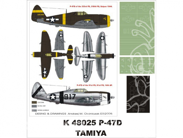 Montex Super Mask K48025 P-47D Razorback Tamiya 1/48