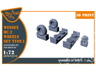 Clear Prop kit d'amelioration Hélico CPA72210 Set de Roues du Wessex HC.2 pour kits Airfix 1/72