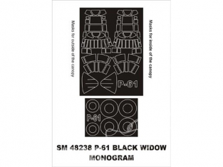 Montex Mini Mask SM48238 P-61 Black Widow Monogram 1/48