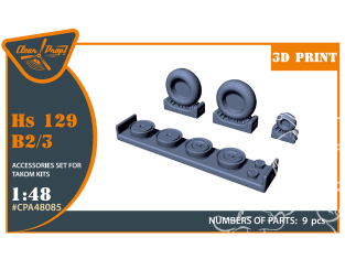 Clear Prop kit amélioration CPA48085 Set de roues D'un Hs 129B-2/3 Kit Takom 1/48