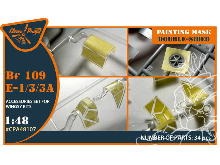 Clear Prop CPA48107 Caches peinture double face Bf109 E-1/3/3A Kit Wingsy 1/48