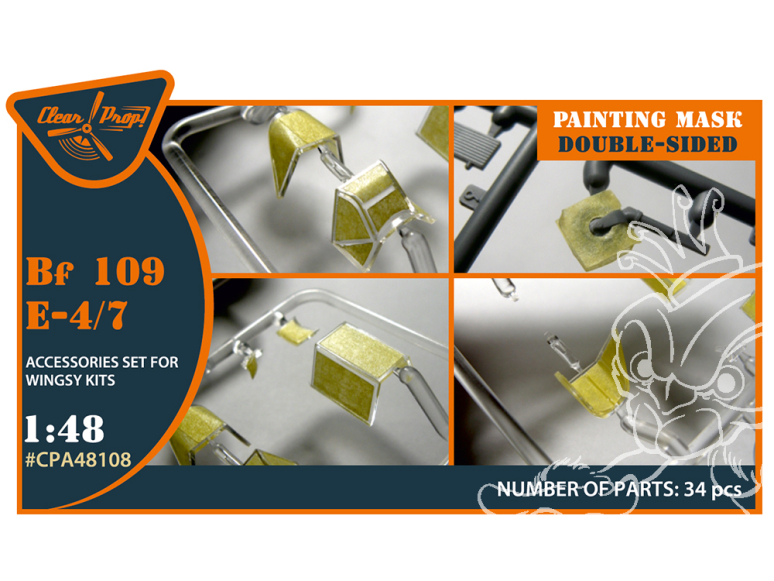 Clear Prop CPA48108 Caches peinture double face Bf109 E-4/7 Kit Wingsy 1/48