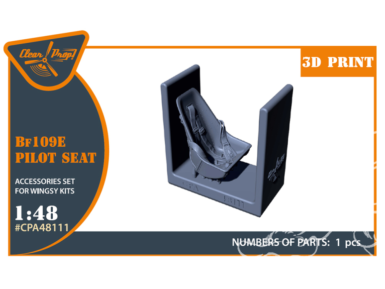 Clear Prop kit d'amélioration CPA48111 Siège avec ceintures de sécurité d'un Bf109E Kit Wingsy 1/48