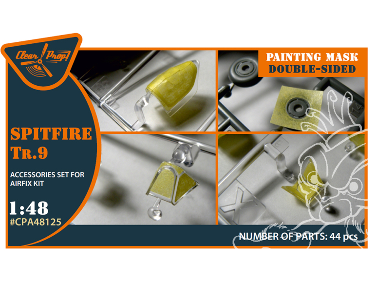 Clear Prop CPA48125 Caches peinture double face Spitfire Tr.9 Kit Airfix 1/48