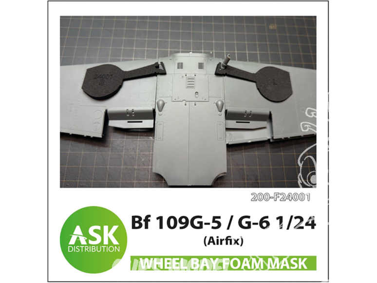 ASK Art Scale Kit accessoire F24001 Messerschmitt Bf 109G-5 / G-6 Masque en mousse Airfix 1/24