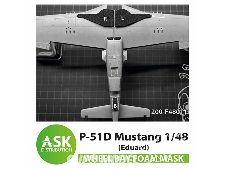 ASK Art Scale Kit accessoire F48011 P-51D Mustang Masque en mousse Eduard 1/48