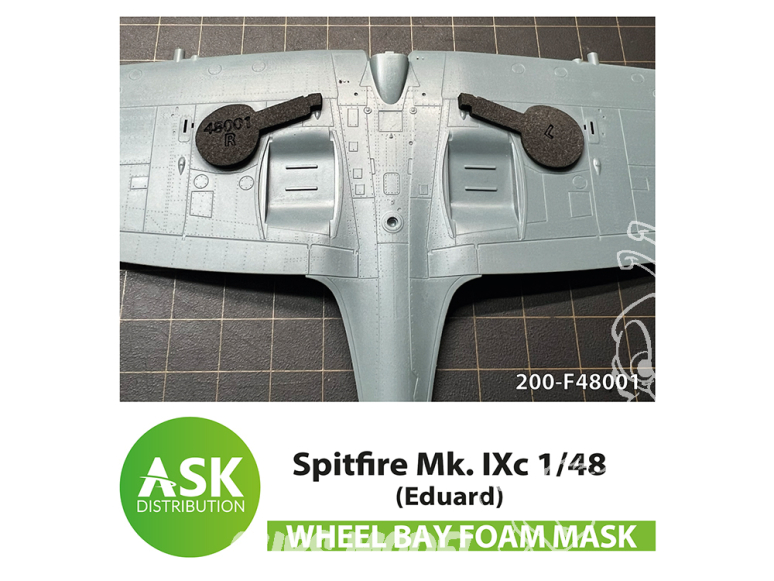 ASK Art Scale Kit accessoire F48001 Spitfire Mk.IXc Masque en mousse Eduard 1/48