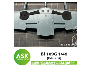 ASK Art Scale Kit accessoire F48002 Messerschmitt Bf 109G Masque en mousse Eduard 1/48