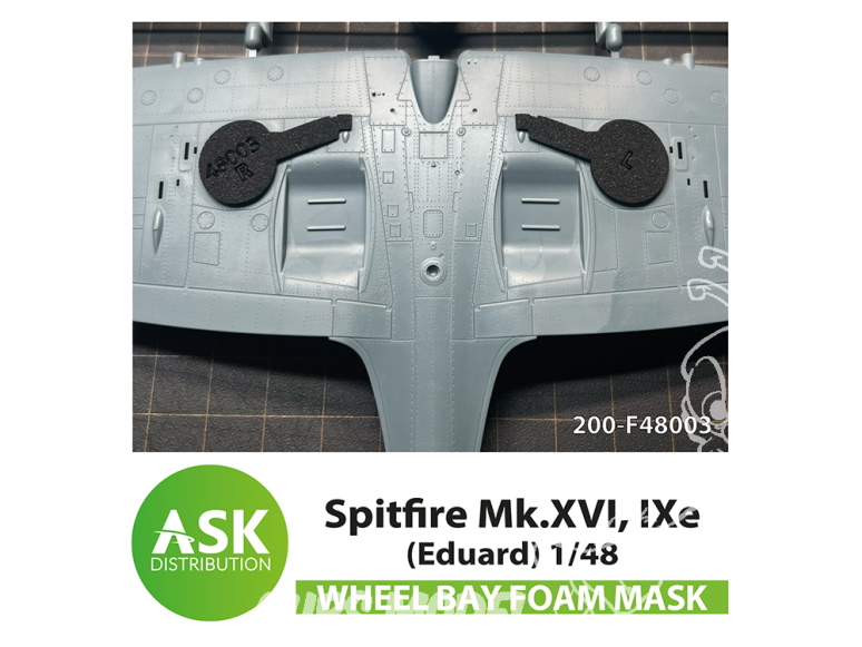 ASK Art Scale Kit accessoire F48003 Spitfire Mk.XVI - IXe Masque en mousse Eduard 1/48