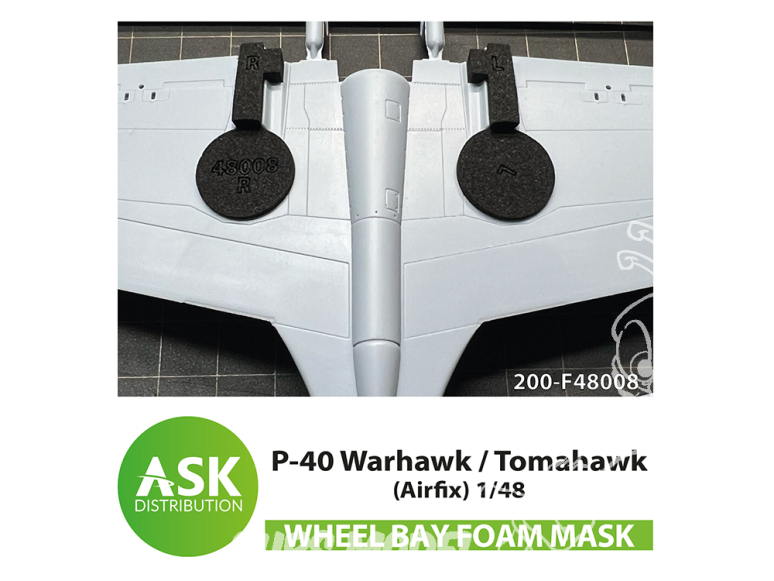 ASK Art Scale Kit accessoire F48008 P-40 Warhawk / Tomahawk Masque en mousse Airfix 1/48