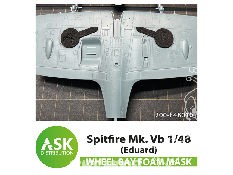 ASK Art Scale Kit accessoire F48010 Spitfire Mk.Vb Masque en mousse Eduard 1/48