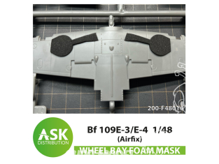 ASK Art Scale Kit accessoire F48014 Messerschmitt Bf 109E-3/E-4 Masque en mousse Airfix 1/48