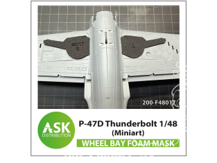 ASK Art Scale Kit accessoire F48017 P-47D Thunderbolt Masque en mousse Mini Art 1/48