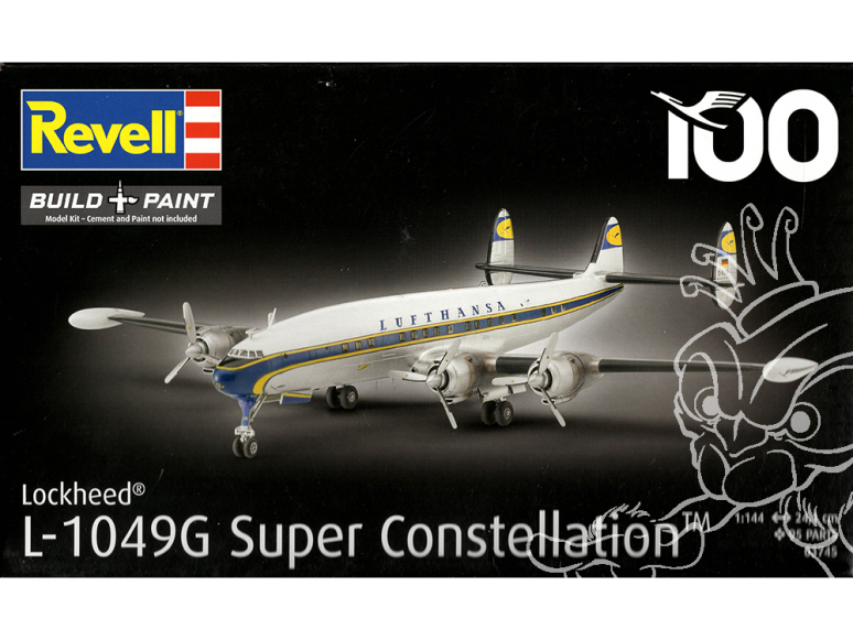 Revell maquette avion 63745 Model Set Lockheed L.1049G Super Constellation Lufthansa avec peinture et accessoires de base 1/144