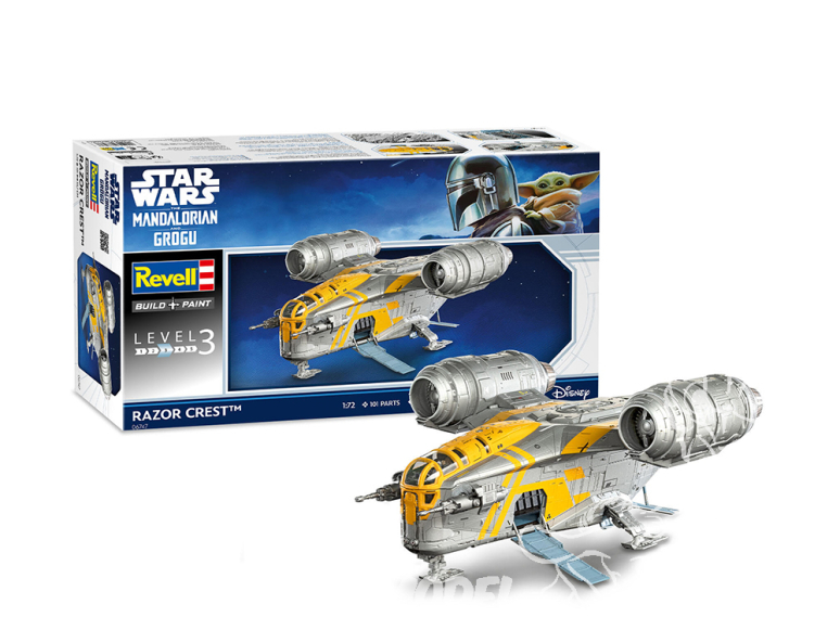 Revell maquette Star Wars 06747 The Mandalorian and Grogu: Razor Crest 1/72