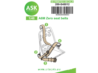 ASK Art Scale Kit Décalcomanies 3D S48012 Harnais 3D A6M Zero 1/48