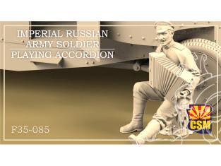 Copper State Models Figurine F35-085 Soldat de l’armée impériale russe jouant de l’accordéon 1/35