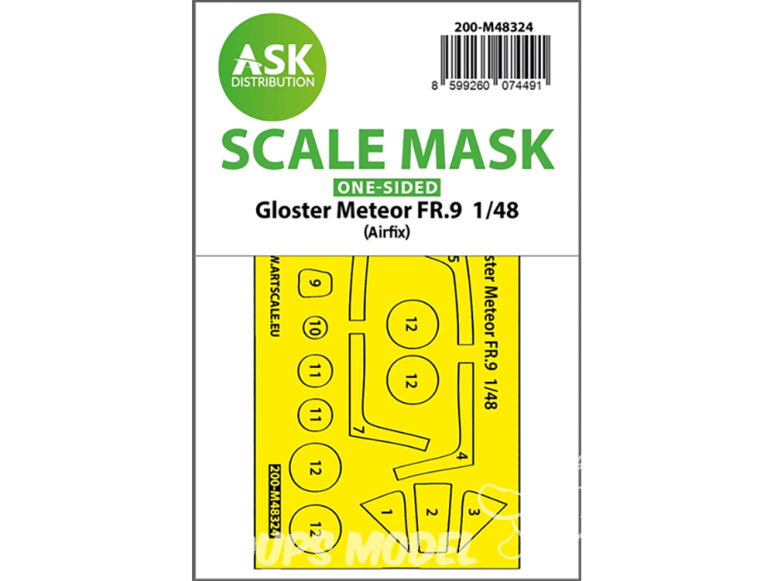 ASK Art Scale Kit Mask M48324 Gloster Meteor FR.9 Airfix Recto 1/48