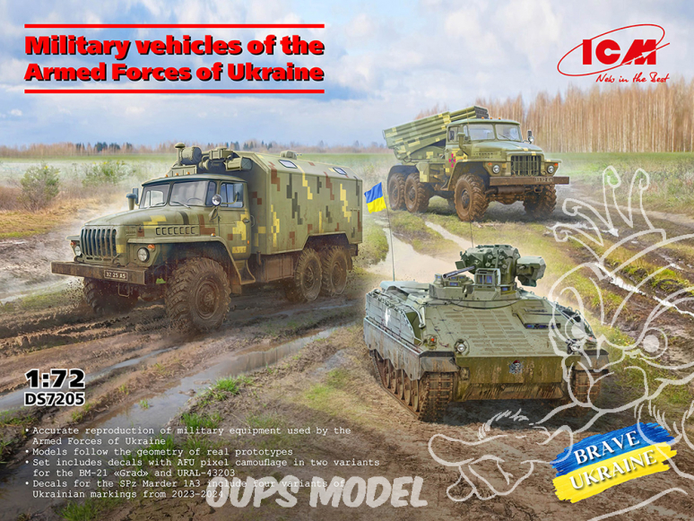 Icm maquette militaire DS7205 Véhicules militaires des forces armées ukrainiennes 1/72