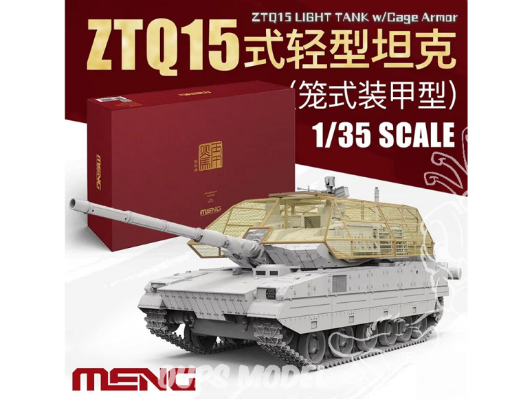 Meng maquette militaire ES-010 Char léger chinois ZTQ15 avec blindage en cage 1/35