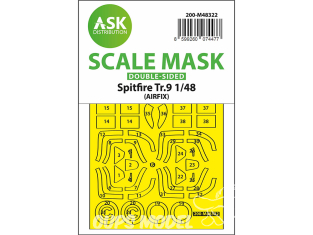 ASK Art Scale Kit Mask M48322 Spitfire Tr.9 Airfix Recto Verso 1/48