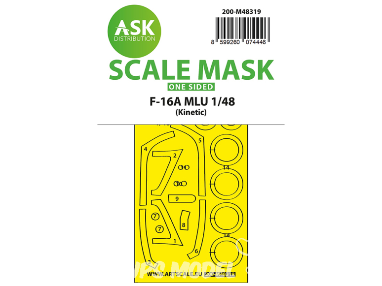 ASK Art Scale Kit Mask M48319 F-16A MLU Kinetic Recto 1/48