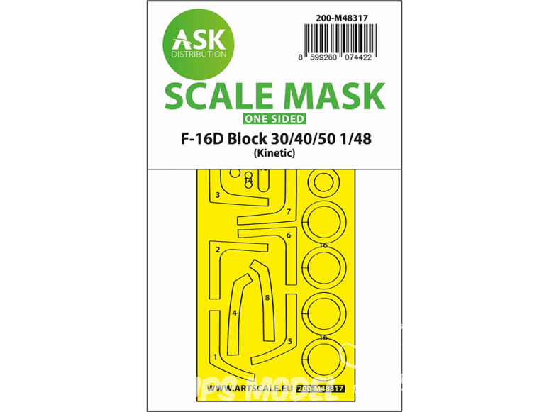 ASK Art Scale Kit Mask M48317 F-16D Block 30/40/50 Kinetic Recto 1/48
