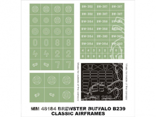 Montex Maxi Mask MM48184 Buffalo Type 239 Classic Airframes 1/48