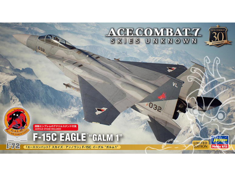 Hasegawa maquette avion 52463 Ace Combat 7 : Skies Unknown F-15C Eagle Garm 1 1/72