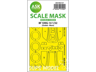 ASK Art Scale Kit Mask M32137 Messerschmitt Bf 109G-14 Zoukei-Mura Recto Verso 1/32