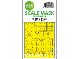 ASK Art Scale Kit Mask M32135 Messerschmitt Bf 109G-4 Zoukei-Mura Recto Verso 1/32