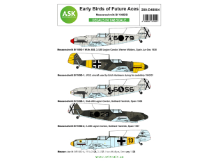 ASK Art Scale Kit Décalcomanies D48084 Early Birds Messerschmitt Bf 109B/D 1/48