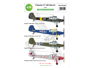 ASK Art Scale Kit Décalcomanies D72040 Fieseler Fi 156 Storch Partie 2 1/72
